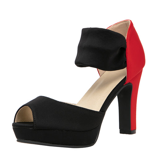 Women's Chunky High Heels Sandals Open Toe Platform Ankle Strappy Sandals