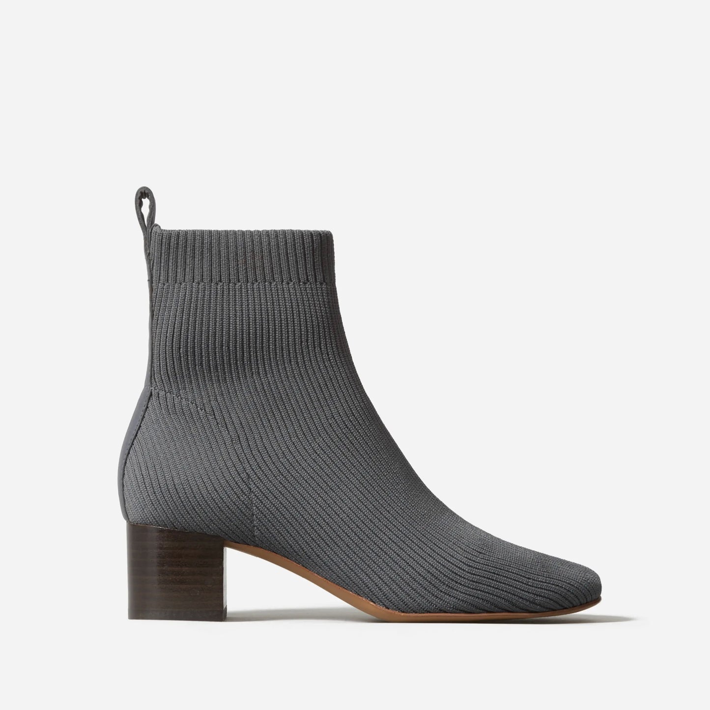 Ribbed Knit Block Heel Sock Booties