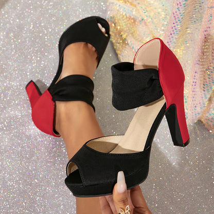Vintage Two-Tone Platform Block Heels