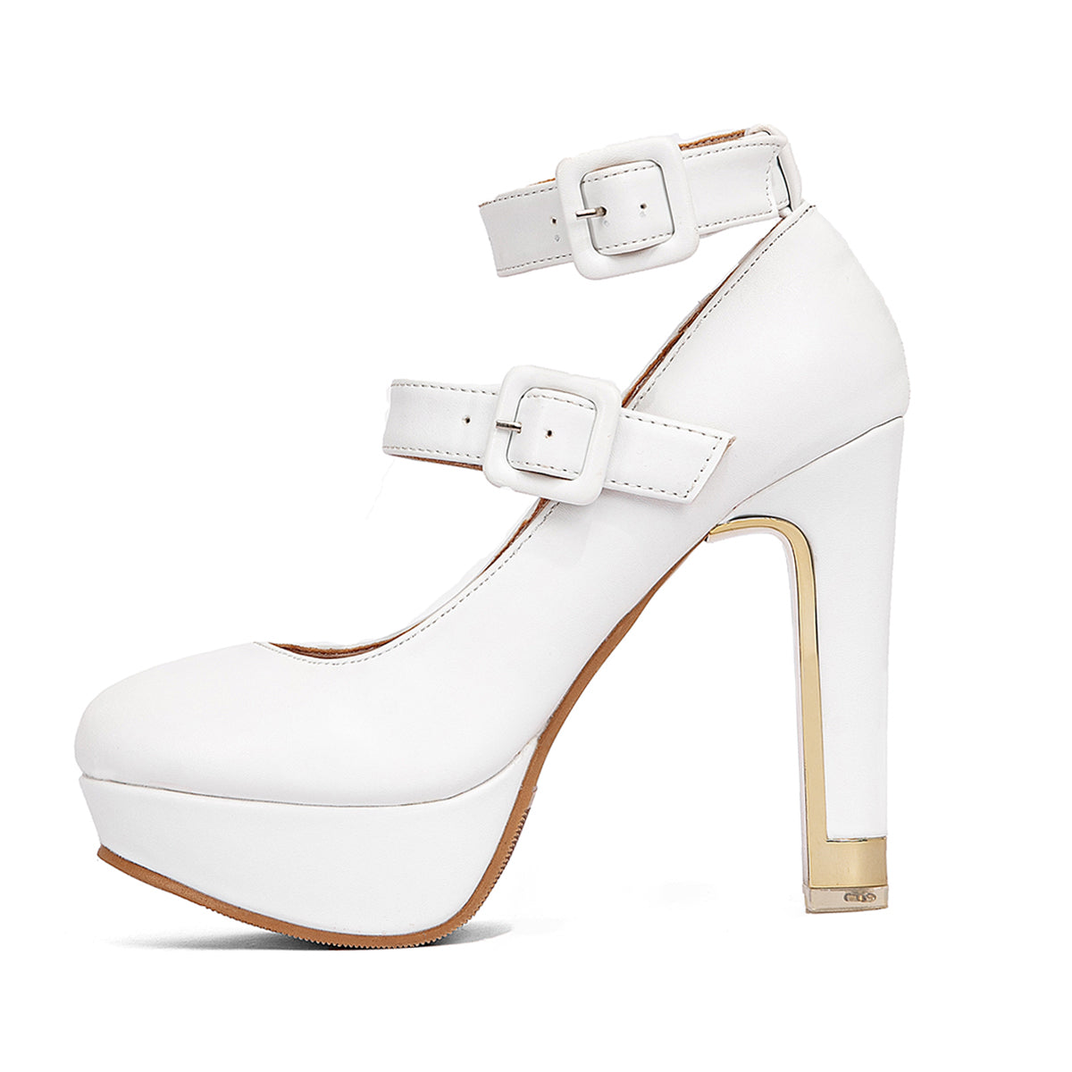 Double Strap Mary Jane Platform Pumps