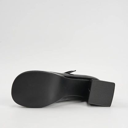 Patent Double Strap Platform Mary Jane Pumps