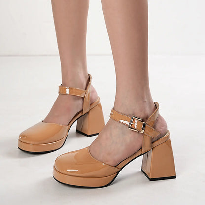 Vintage Closed Toe Platform Mary Jane Sandals