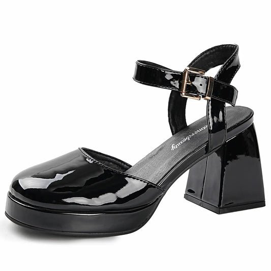 Vintage Closed Toe Platform Mary Jane Sandals