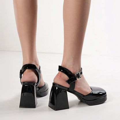 Vintage Closed Toe Platform Mary Jane Sandals