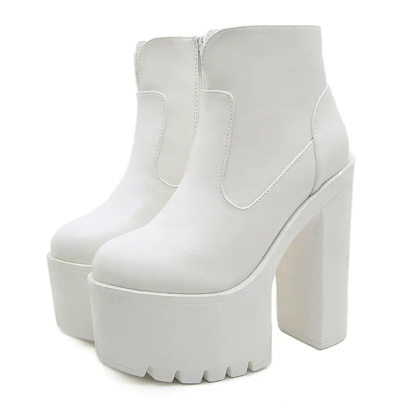 Retro Goth Extreme Chunky Heel Platform Ankle Boots