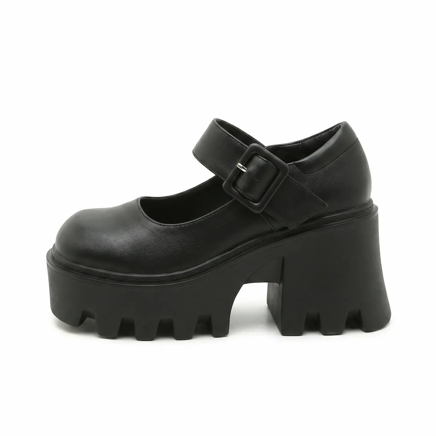 Retro Grunge Chunky Platform Block Heel Mary Janes