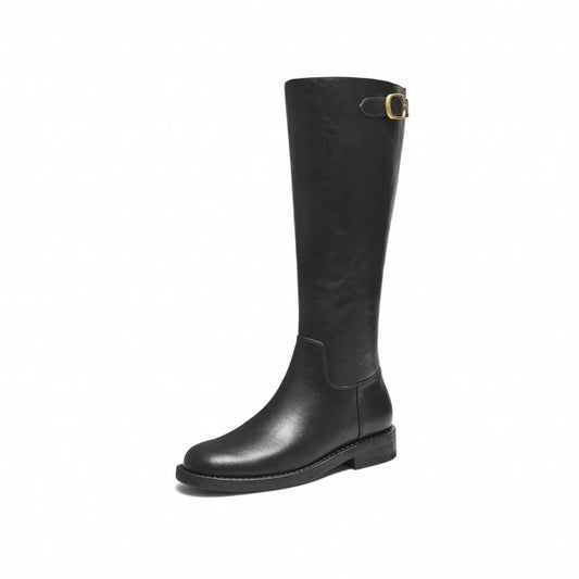 Vintage Slouchy Buckle Knee High Riding Boots