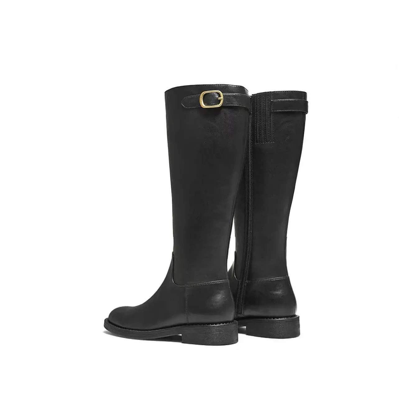 Vintage Slouchy Buckle Knee High Riding Boots