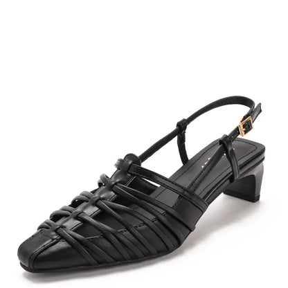 Women Vintage Fisherman Horseshoe Mid Heel Sandals