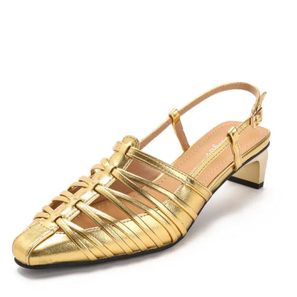 Women Vintage Fisherman Horseshoe Mid Heel Sandals