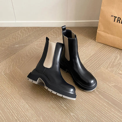 Retro Chunky Lug Sole Platform Chelsea Boots