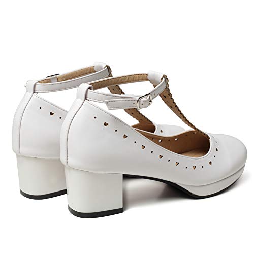Lolita Heart Cut-Out T-Strap Mary Jane Pumps