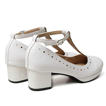 Lolita Heart Cut-Out T-Strap Mary Jane Pumps