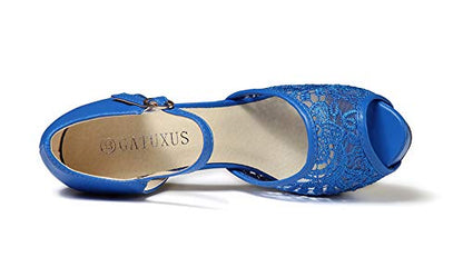 Romantic Lace Peep Toe Platform Heels