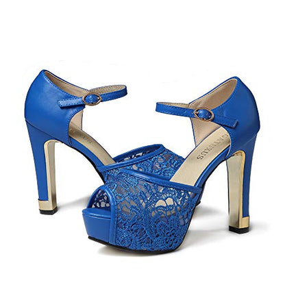Romantic Lace Peep Toe Platform Heels