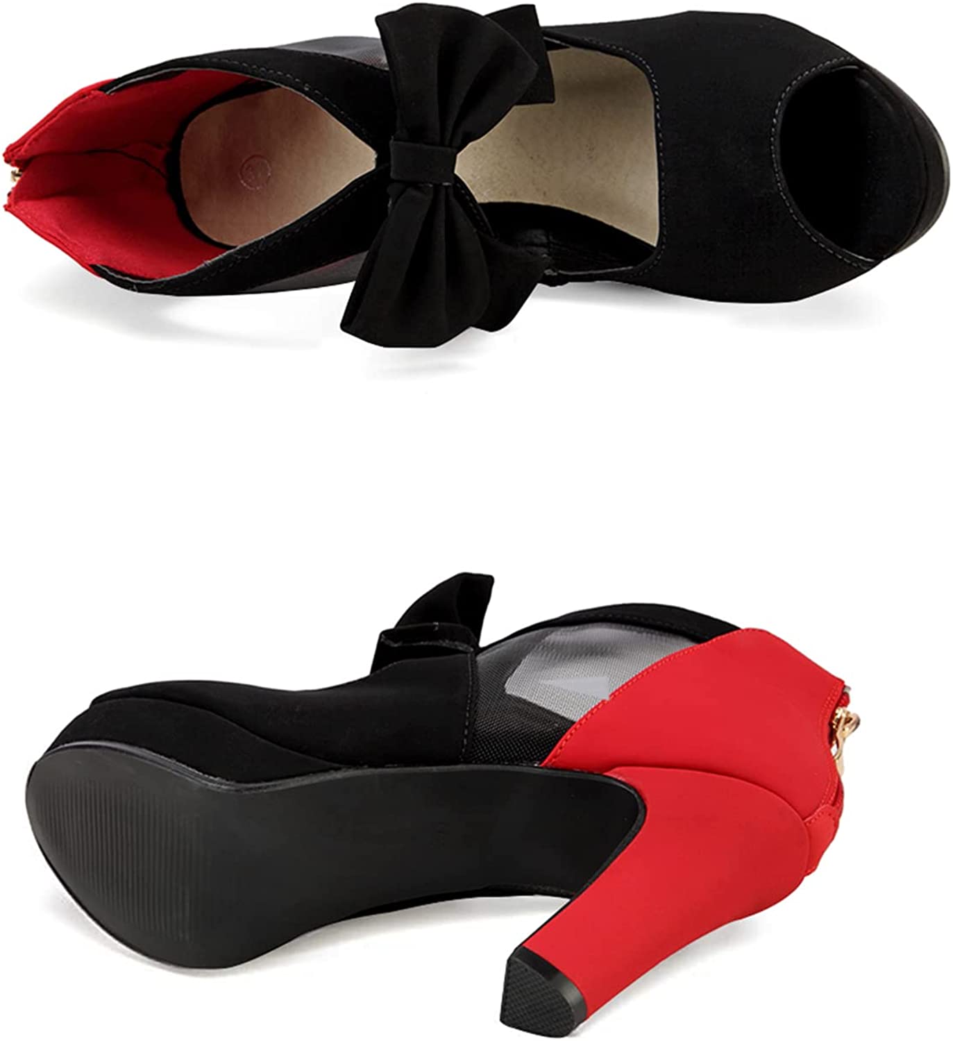 Vintage Bow Peep Toe Platform Heels