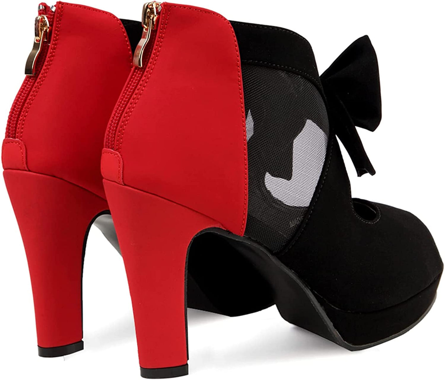 Vintage Bow Peep Toe Platform Heels