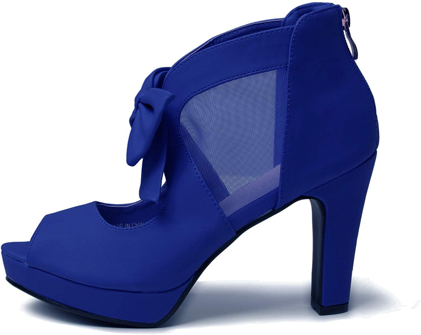 Vintage Bow Peep Toe Platform Heels