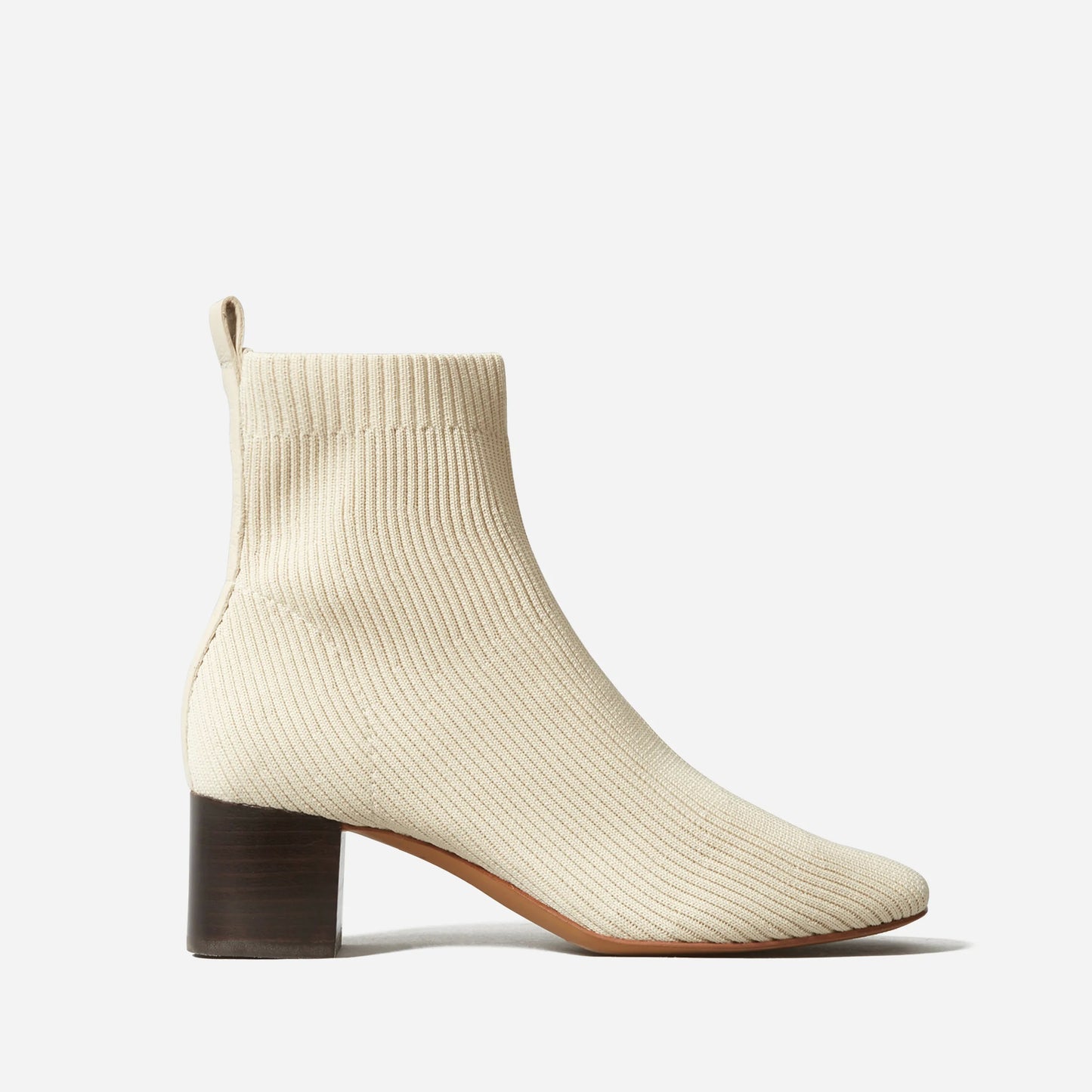 Ribbed Knit Block Heel Sock Booties